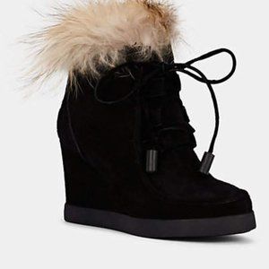 BARNEYS NEW YORK SUEDE PLATFORM